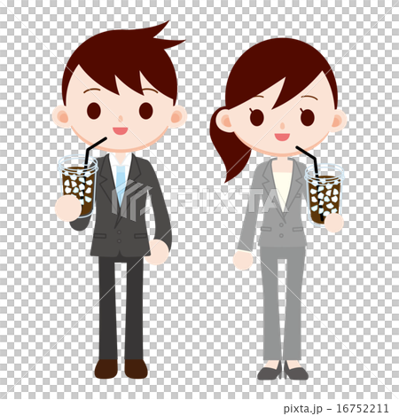 アイスコーヒーを飲む会社員 16752211