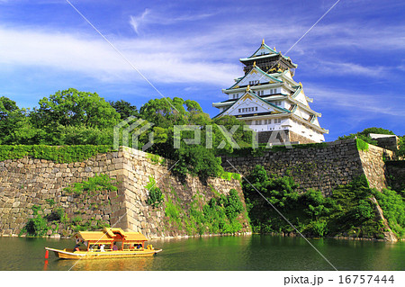 7月大阪 大阪城・天守閣と御座船 16757444