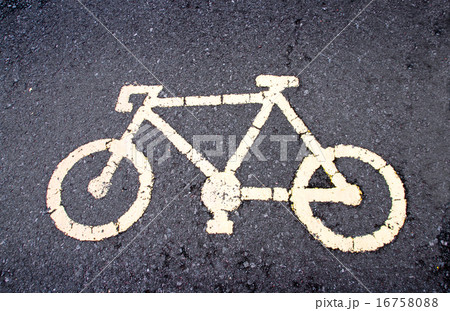 yellow bicycle sign on the road yellow bicycle sign on the road 16758088