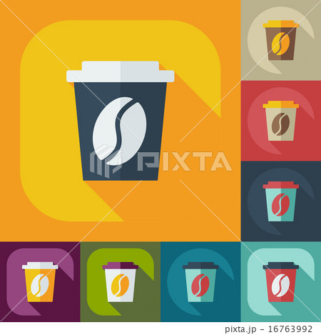 Flat modern design with shadow icons coffee 16763992