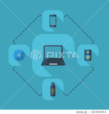 Flat concept, set modern design with shadow 16764041