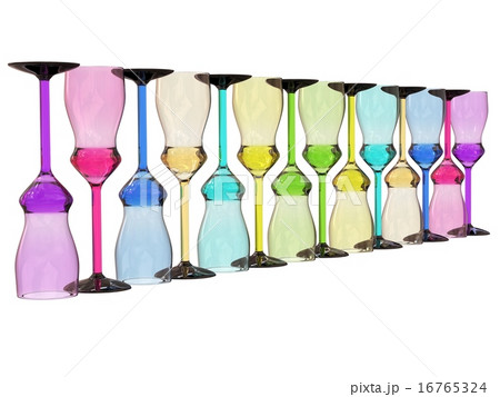 rainbow colored row of glasses on white rainbow colored row of glasses on white 16765324