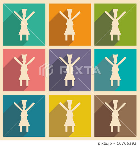 Flat with shadow concept and mobile application traditional dance Flat with shadow concept and mobile application traditional dance 16766392