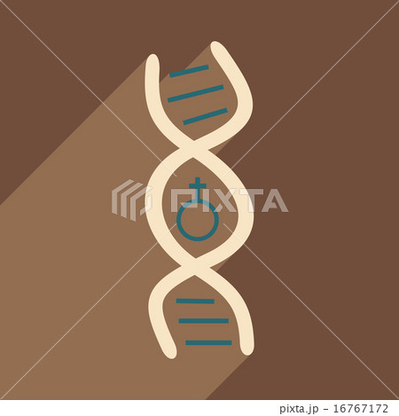 Flat with shadow icon and mobile application genes 16767172