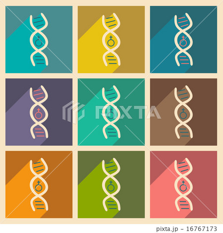 Flat with shadow concept and mobile application genes 16767173
