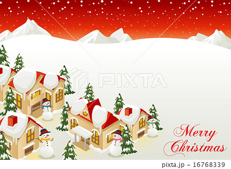 クリスマス 町並みのイラスト素材