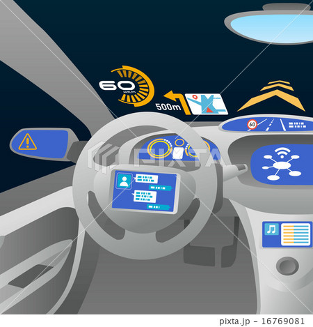 ヘッドアップディスプレイ(HUD) イメージイラスト ヘッドアップディスプレイ(HUD) イメージイラスト 16769081