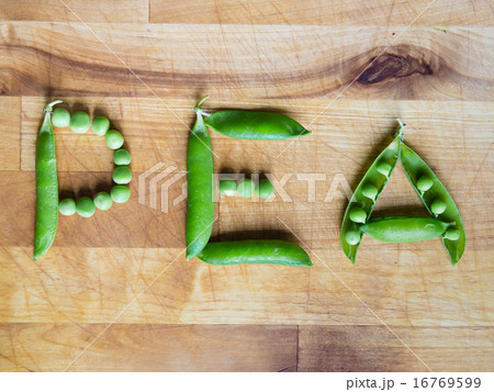 Word PEA written with peas 16769599
