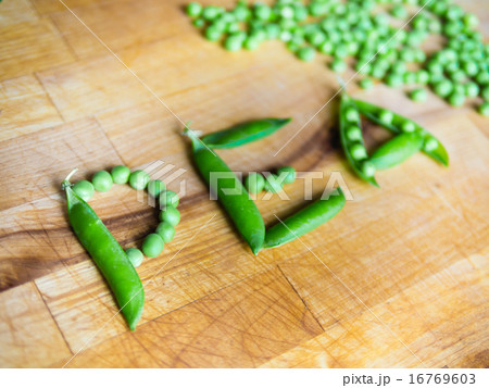 Word PEA written with peas Word PEA written with peas 16769603