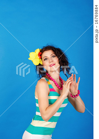 The beautiful girl with hairdo. 16769884