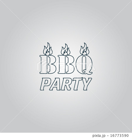 Flaming BBQ Party word design element. Flaming BBQ Party word design element. 16773590
