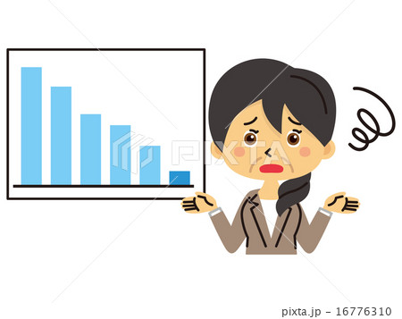 棒グラフ 三頭身 シリーズ のイラスト素材
