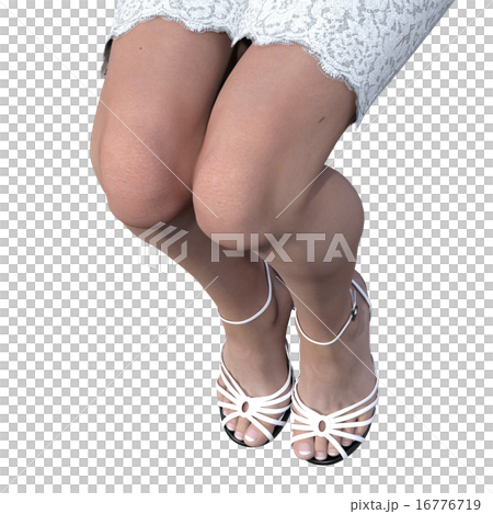 Beautiful legs of a sitting woman perming Real 3DCG illustration material 16776719