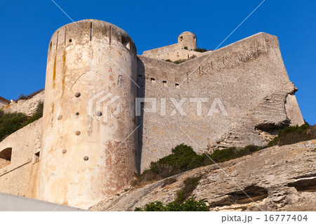 The citadel at Bonifacio above deep blue sky The citadel at Bonifacio above deep blue sky 16777404