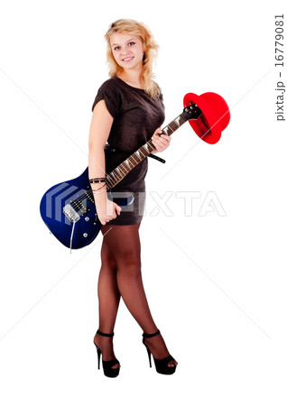 Smiling girl with guitar Smiling girl with guitar 16779081