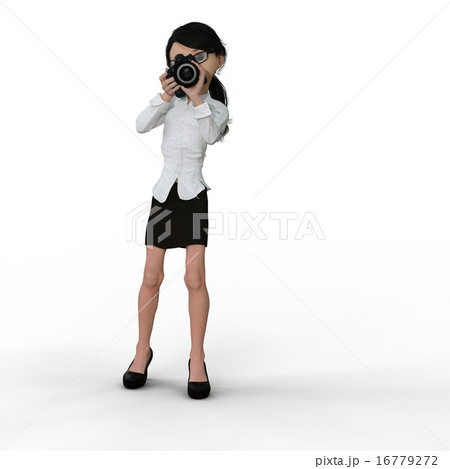 女性カメラマン perming 3DCGイラスト素材 女性カメラマン perming 3DCGイラスト素材 16779272
