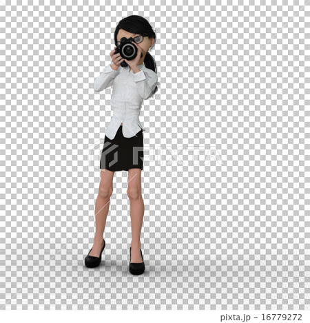 女性カメラマン perming 3DCGイラスト素材 女性カメラマン perming 3DCGイラスト素材 16779272