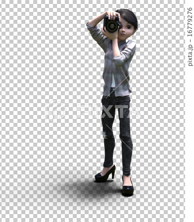 女性カメラマン perming 3DCG イラスト素材 女性カメラマン perming 3DCG イラスト素材 16779276