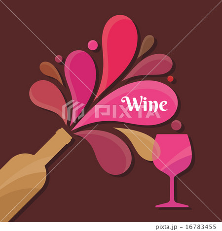 Wine Bottle and Glass - Vector Illustration. 16783455