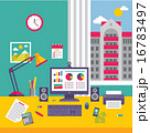 Business Office Workplace with Infographic. 16783497