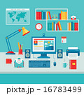 Home Business Office Workplace with Computer. 16783499