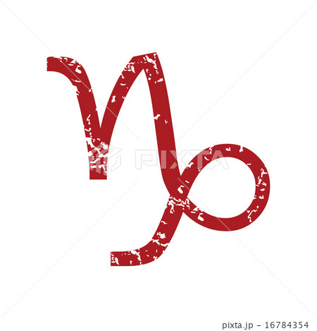Red grunge Capricorn logo 16784354