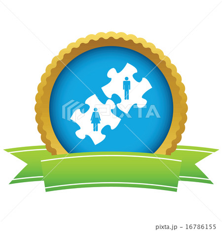 Gold love puzzle logo 16786155