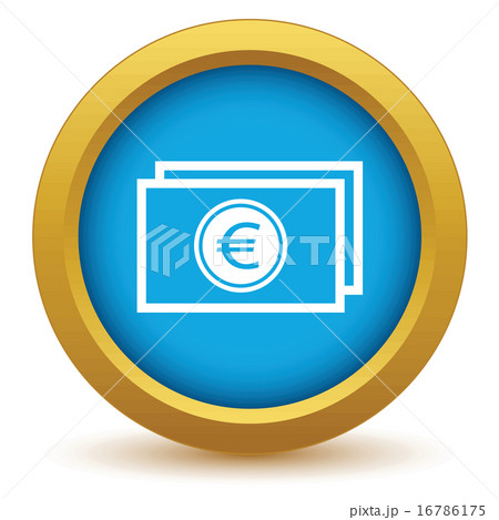 Gold euro buck icon 16786175