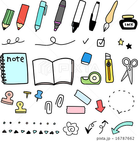 Cute Stationery Set Stock Illustration