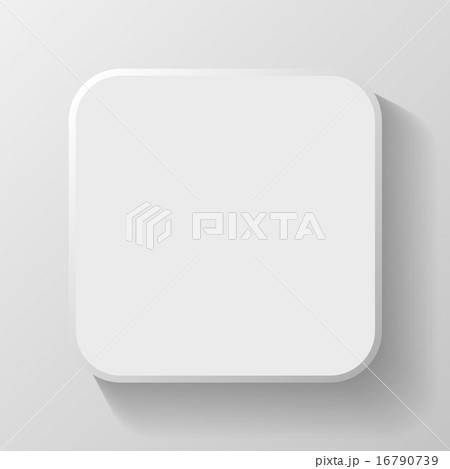 White Blank Icon Template for Web and Mobile Button with Shadow Vector 16790739