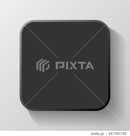 Black Blank Icon Template for Web and Mobile Button with Shadow Vector 16790740