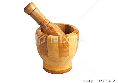 Wooden mortar and pestle. 16793612