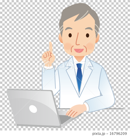 パソコンを操作する医者　説明 16796209