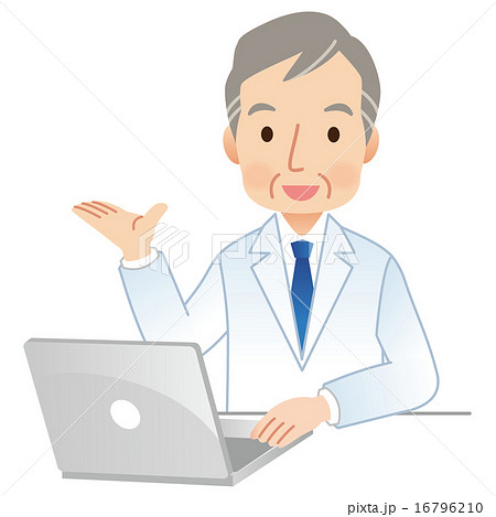 パソコンを操作する医者　案内 16796210