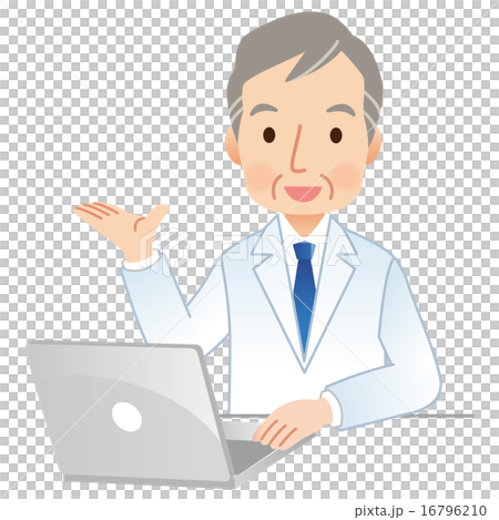 パソコンを操作する医者　案内 16796210