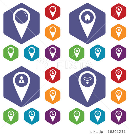 Map marker icon set Map marker icon set 16801251