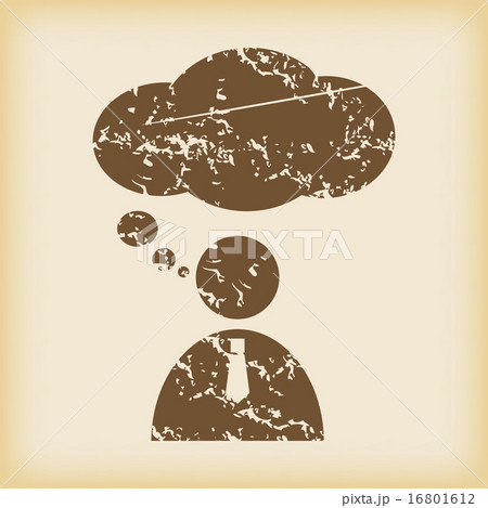 Grungy thinking person icon Grungy thinking person icon 16801612