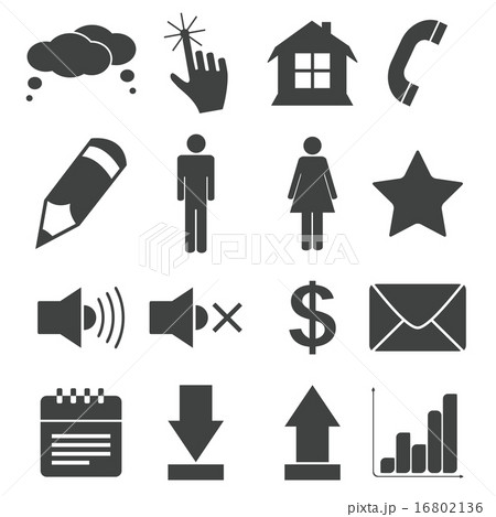 Simple black icon set 2 Simple black icon set 2 16802136
