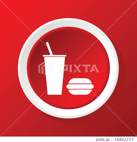 Fastfood icon on red Fastfood icon on red 16802257