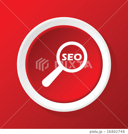 SEO search icon on red 16802748