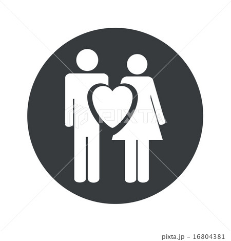 Monochrome round love couple icon Monochrome round love couple icon 16804381