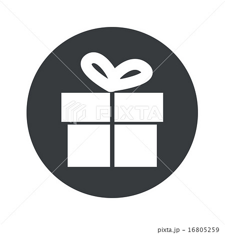 Monochrome round gift icon Monochrome round gift icon 16805259