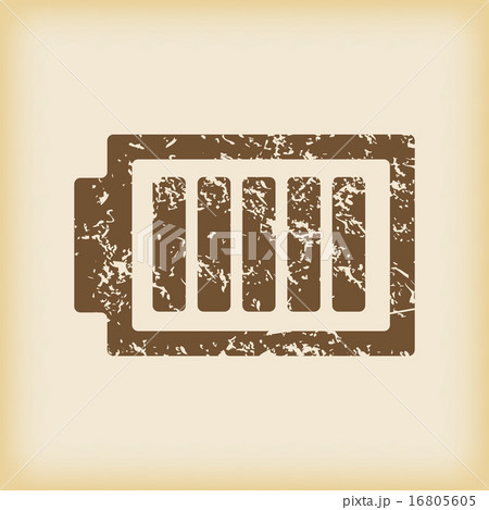 Grungy charged battery icon 16805605