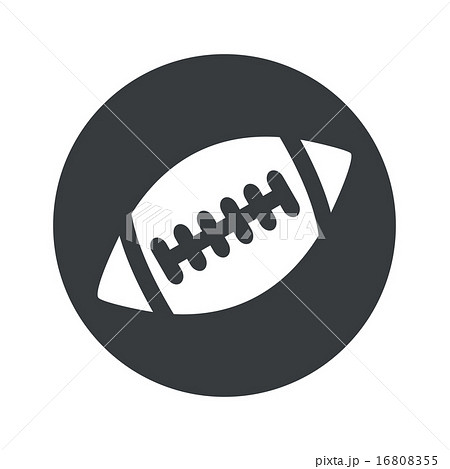 Monochrome round rugby icon Monochrome round rugby icon 16808355