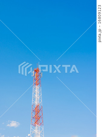 image of Tele-radio tower with blue sky image of Tele-radio tower with blue sky 16809123