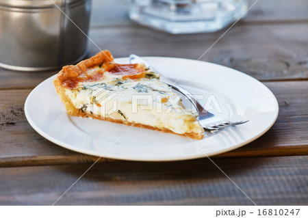 Quiche on a white plate 16810247