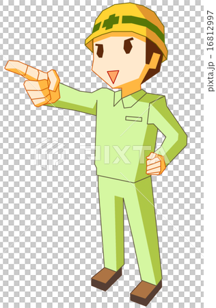 指をさす(男性・作業服) 指をさす(男性・作業服) 16812997