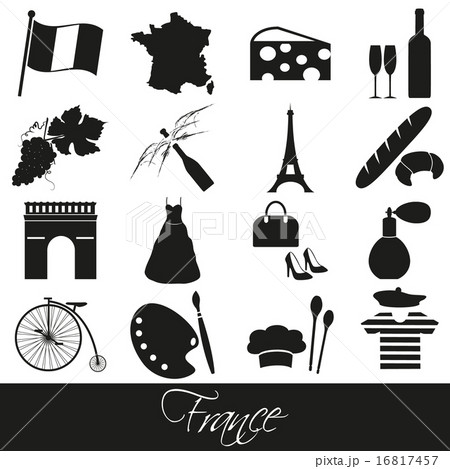 france country theme symbols and icons set eps10 16817457