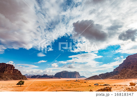 ヨルダンの砂漠(ヨルダン、ワディ・ラム保護区) 16818347
