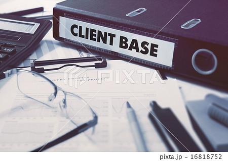 Office folder with inscription Client Base. 16818752